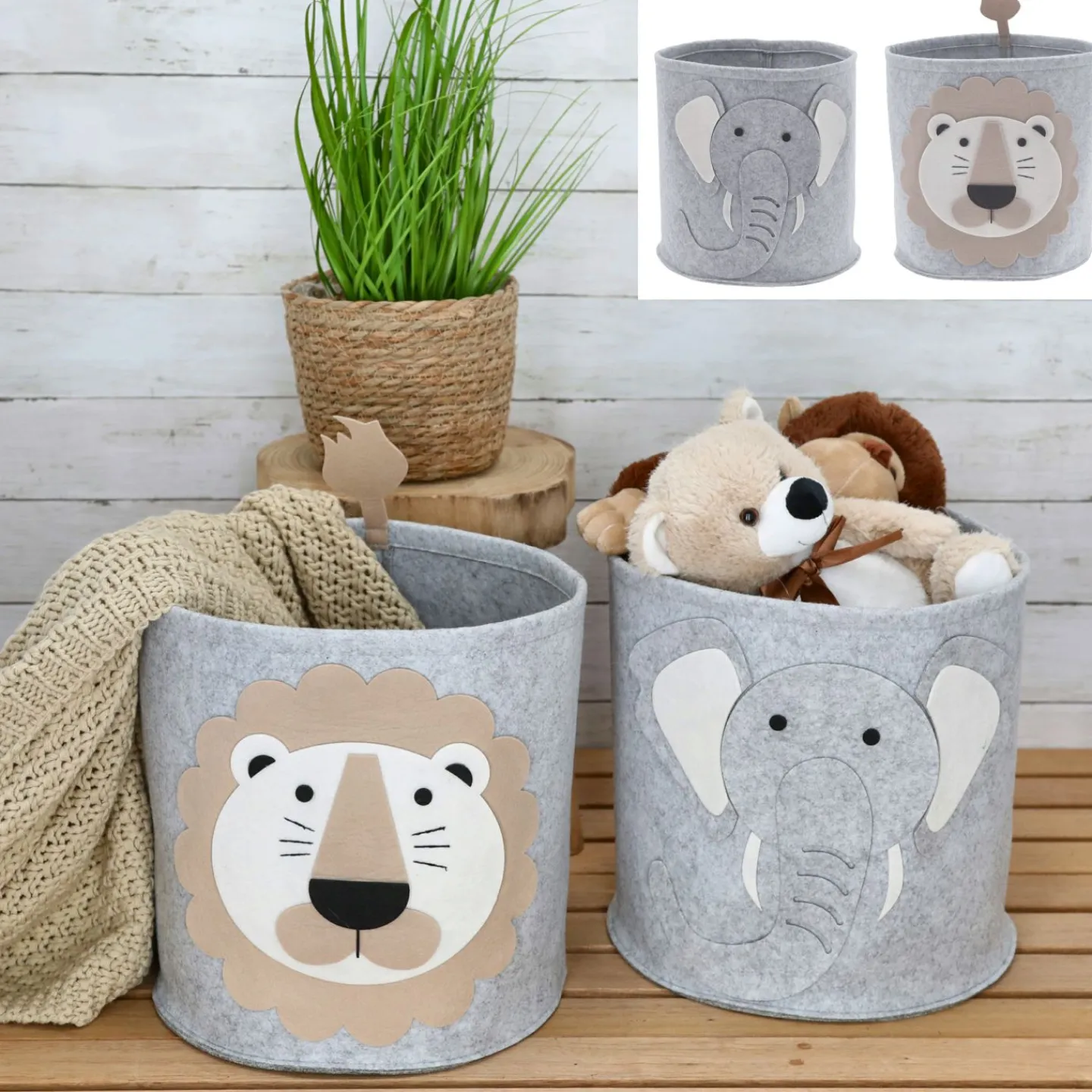 Cepewa Aufbewahrungskorb Tiere FILZ*Kinder Kinderzimmerdeko