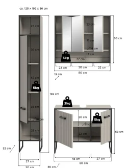 Xonox Badkombination 3-teilig BAGNO* Badmöbel-Sets