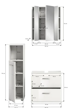 Xonox Badkombination 3-teilig BONGA* Badmöbel-Sets