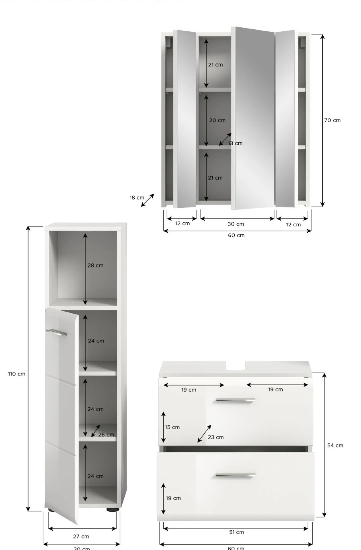 Xonox Badkombination 3-teilig BONGA* Badmöbel-Sets