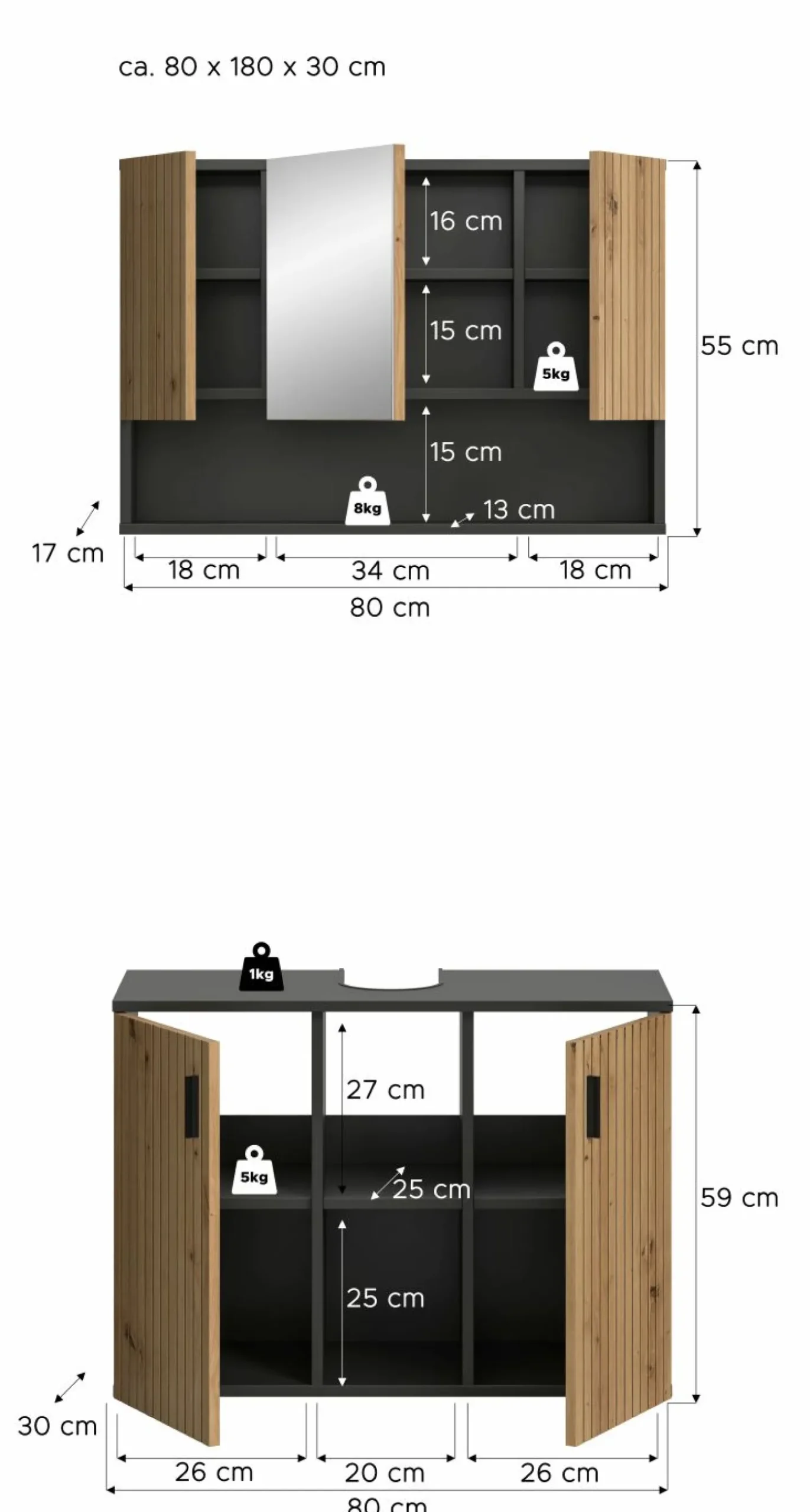 Xonox Badkombination 2-teilig MONE* Badmöbel-Sets