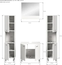 Xonox Badkombination 4-teilig SEBETA* Badmöbel-Sets