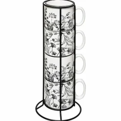 Becher Set mit Ständer FLORAL