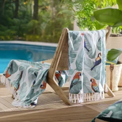 Decke mit Fransen Papagei OUTDOOR