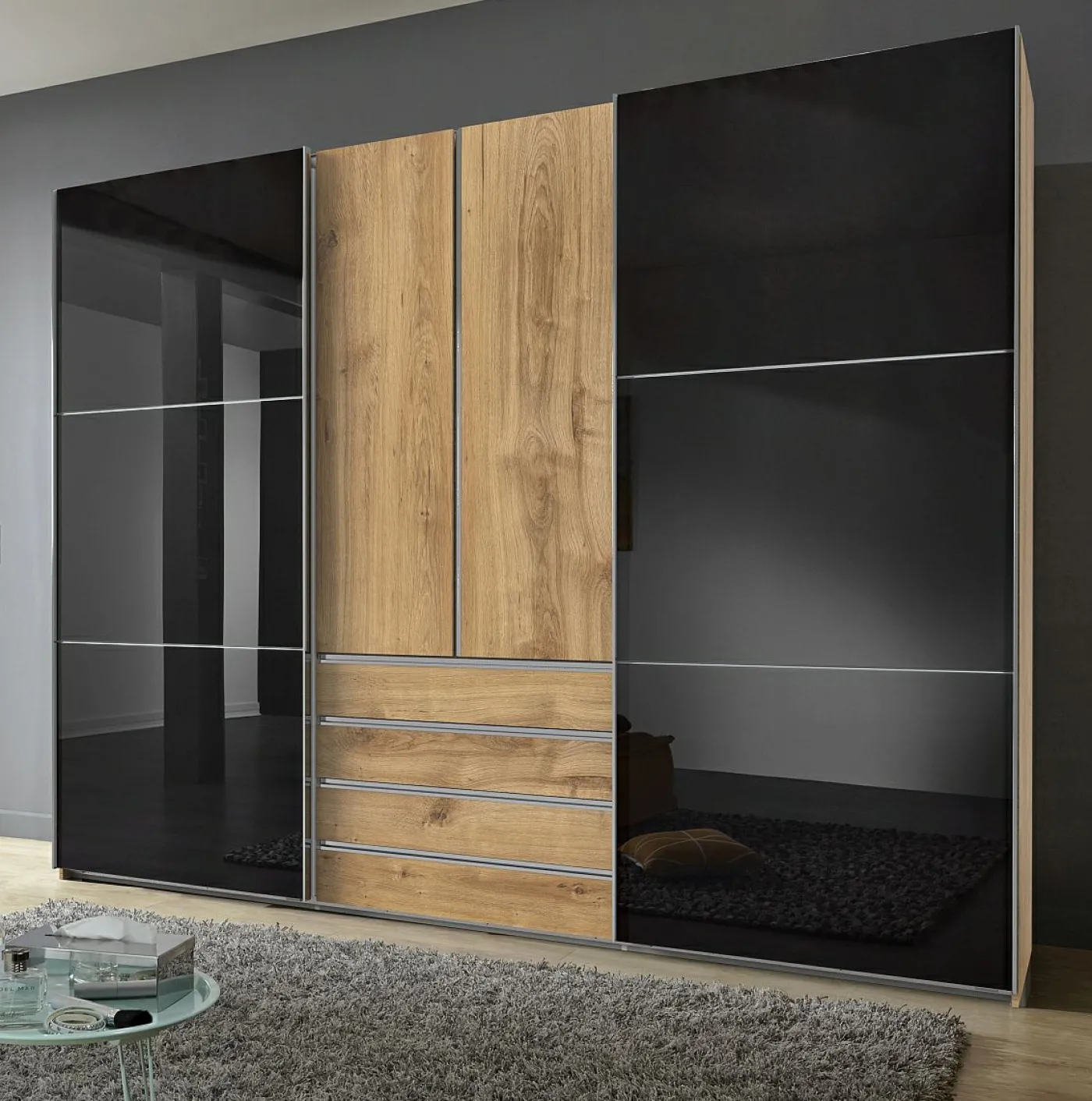 Dreh-/Schwebetürenschrank MAGIC GLAS