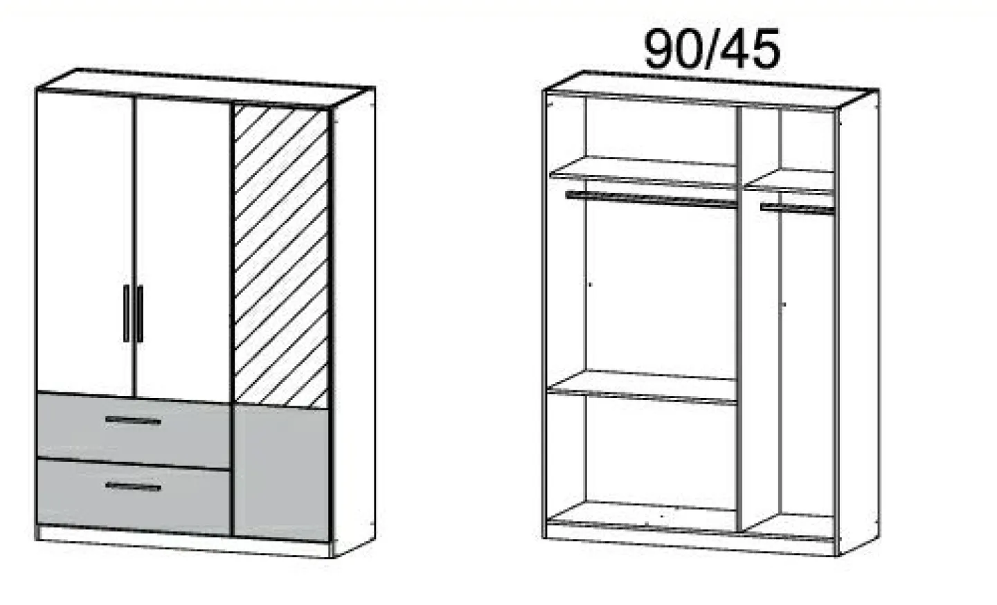 Rauch Drehtürenschrank ALVOR* Kleiderschränke