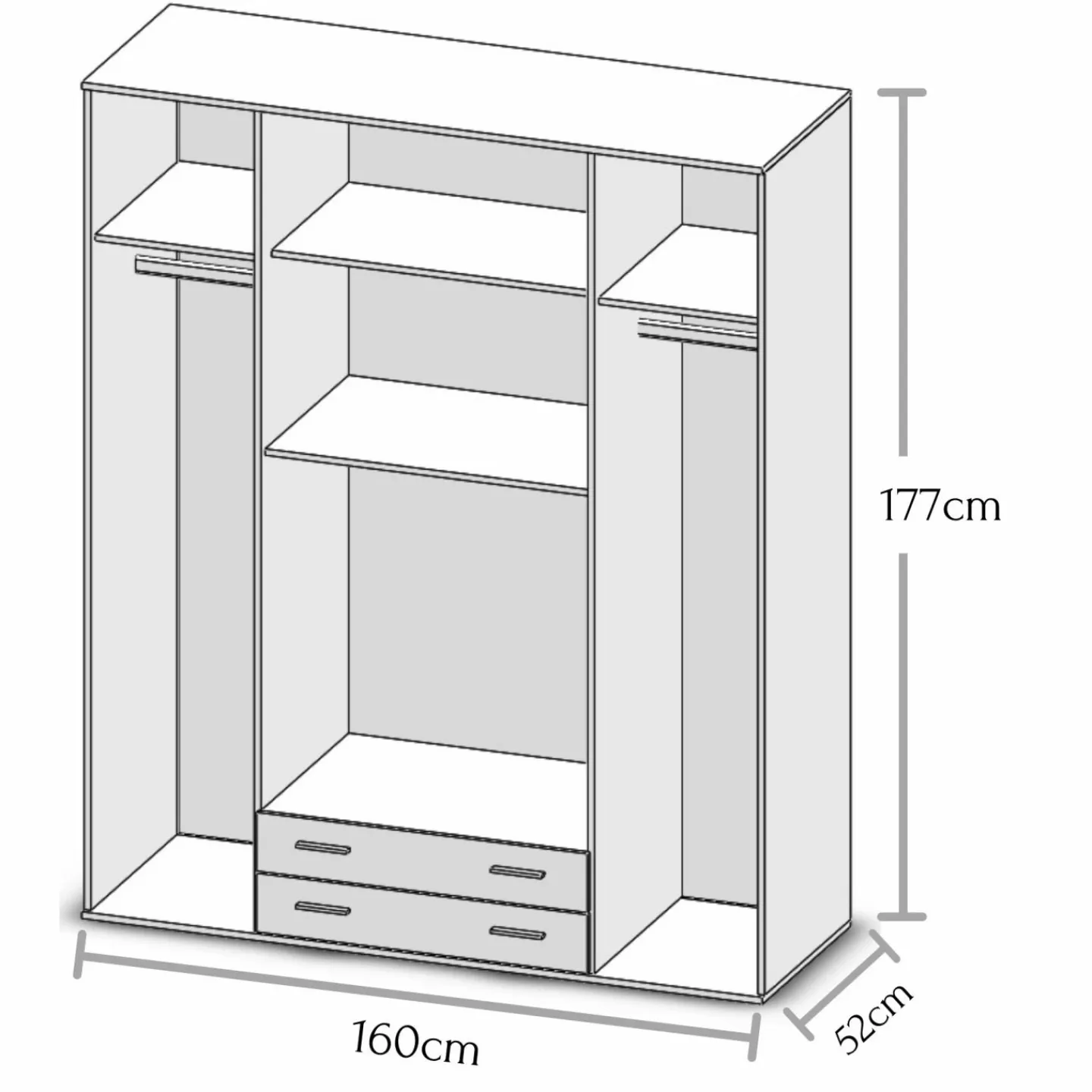 Pol-Power Drehtürenschrank BASE 4* Kleiderschränke
