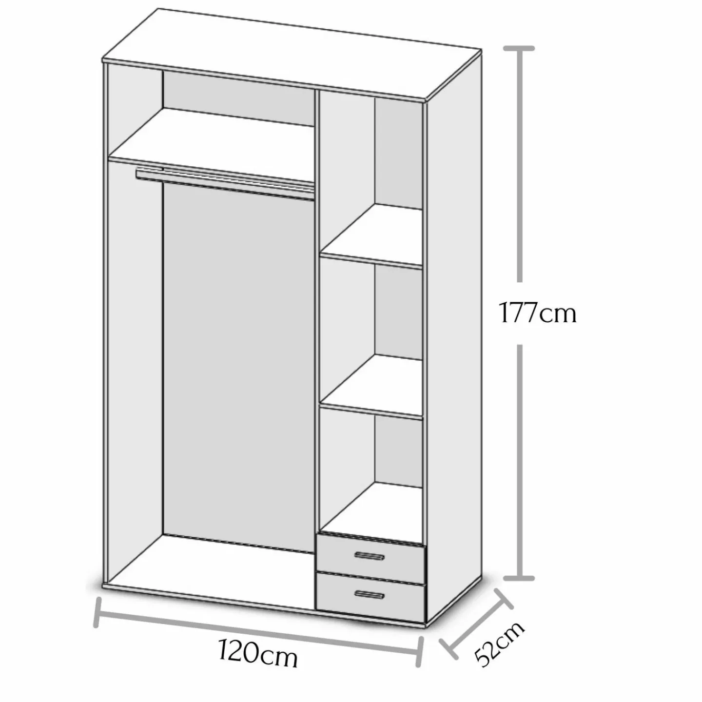 Pol-Power Drehtürenschrank BASE 3* Kleiderschränke
