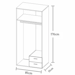 Pol-Power Drehtürenschrank BASE 2* Kleiderschränke