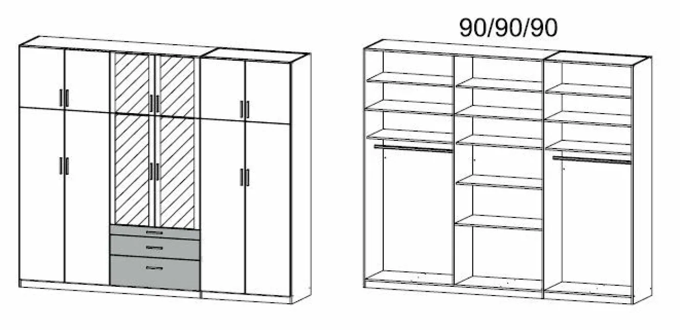 Drehtürenschrank HILDESHEIM-EXTRA