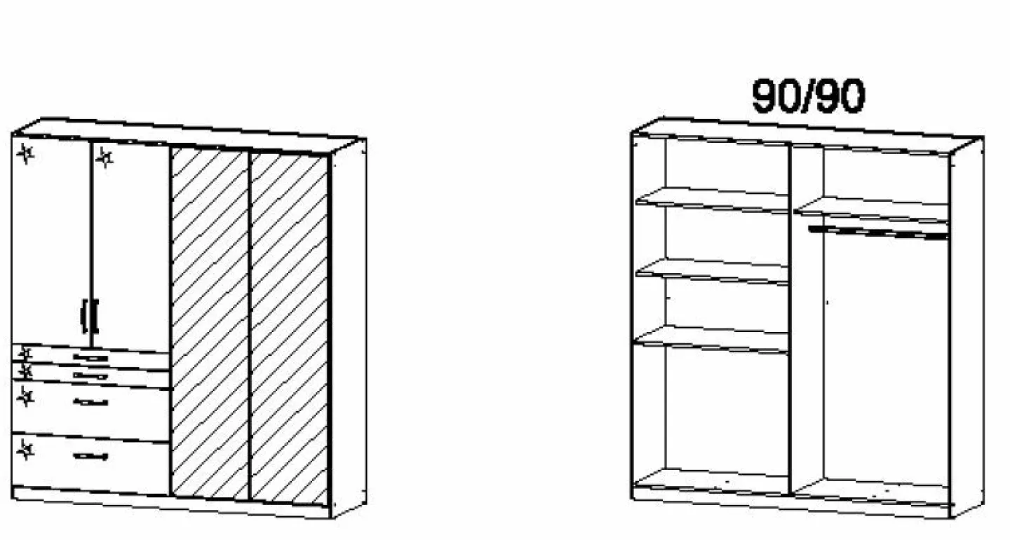 Rauch Drehtürenschrank HOMBURG* Kleiderschränke