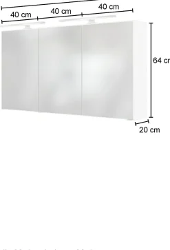 Held 3D-Spiegelschrank 120 AREZZO* Bad-Spiegelschränke|Badschränke
