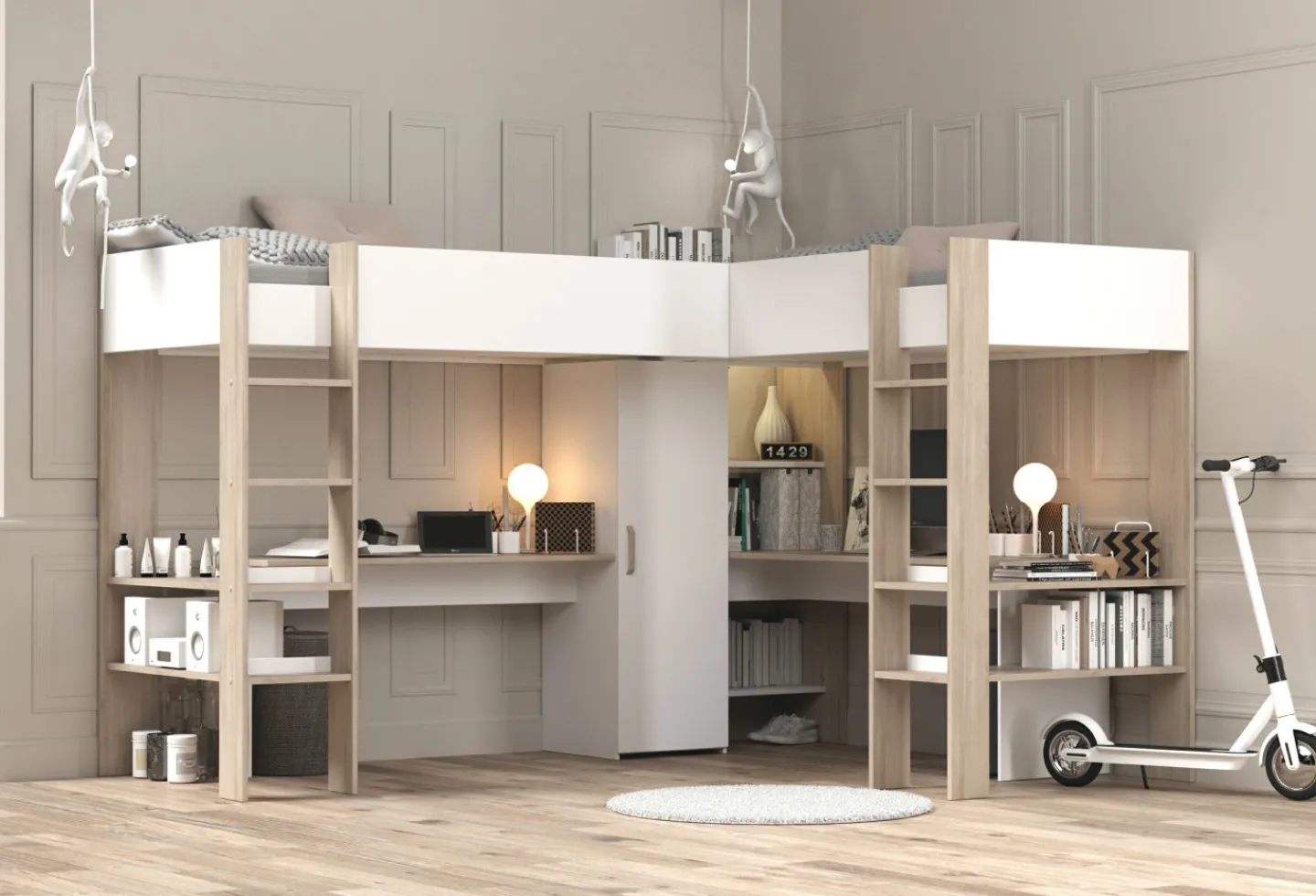 Parisot Eck-Hochbett CLEVELAND*Kinder Hochbetten|Kinder- & Jugendbetten