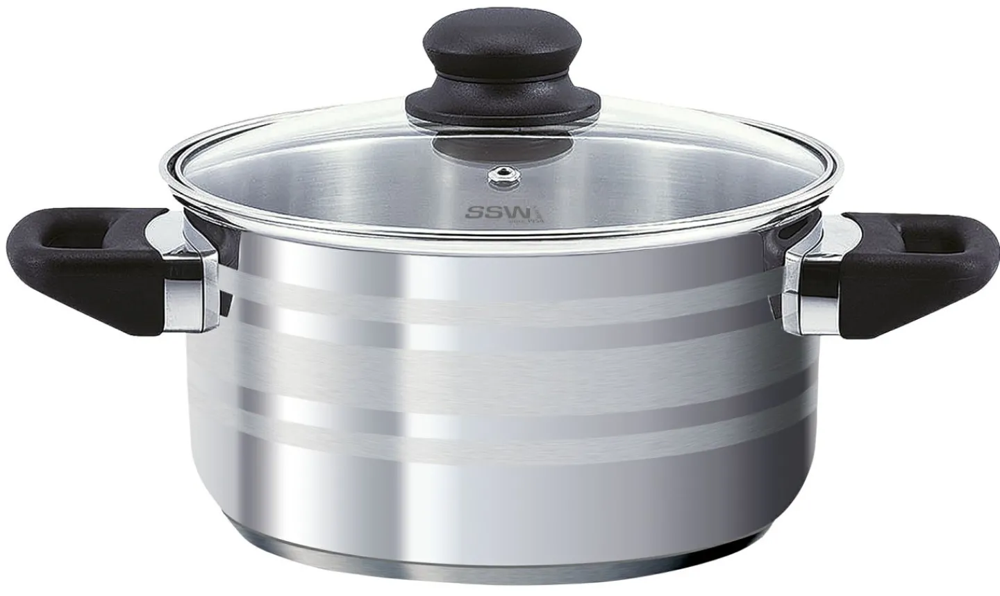 SSW Stolze Stahl Waren Edelstahl Kochtopf 16cm Olive* Koch- & Backutensilien