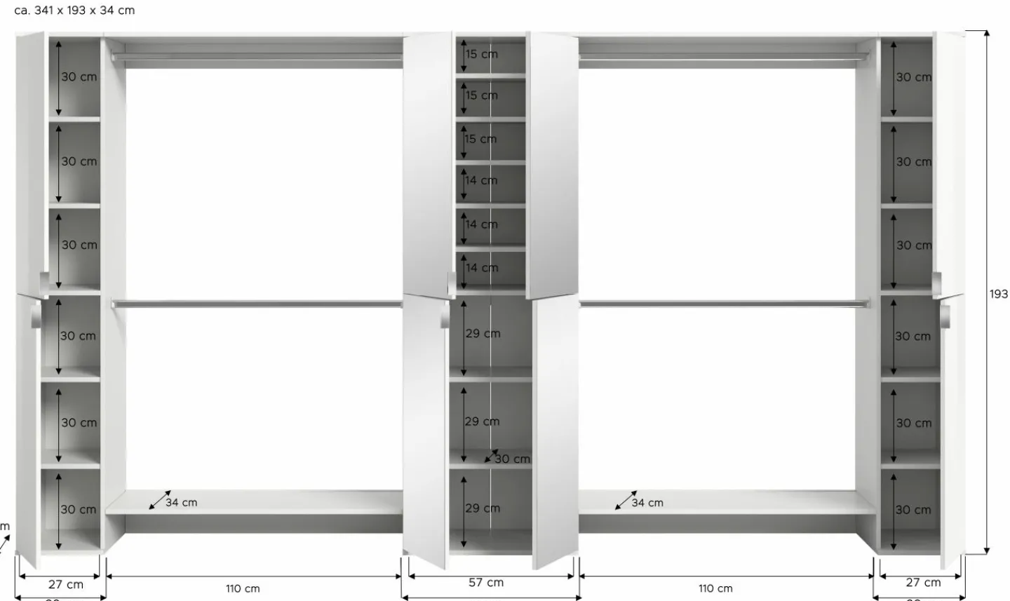 Xonox Garderobenkombination 5-teilig BODITE* Komplette Garderoben