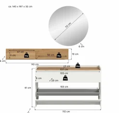Xonox Garderobenkombination 3-teilig DRIVE* Komplette Garderoben
