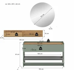 Xonox Garderobenkombination 3-teilig DRIVE* Komplette Garderoben