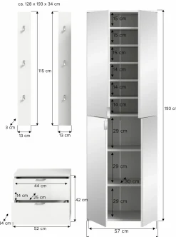 Xonox Garderobenkombination 4-teilig BODITE* Komplette Garderoben