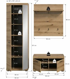 Xonox Garderobenkombination 3-teilig SEWULA* Komplette Garderoben