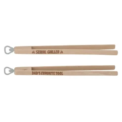 Cepewa Grillzange mit Flaschenöffner HOLZI* Koch- & Backutensilien