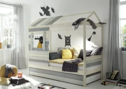 Pol-Power Hausbett WOOD*Kinder Massivholzbetten|Himmelbetten
