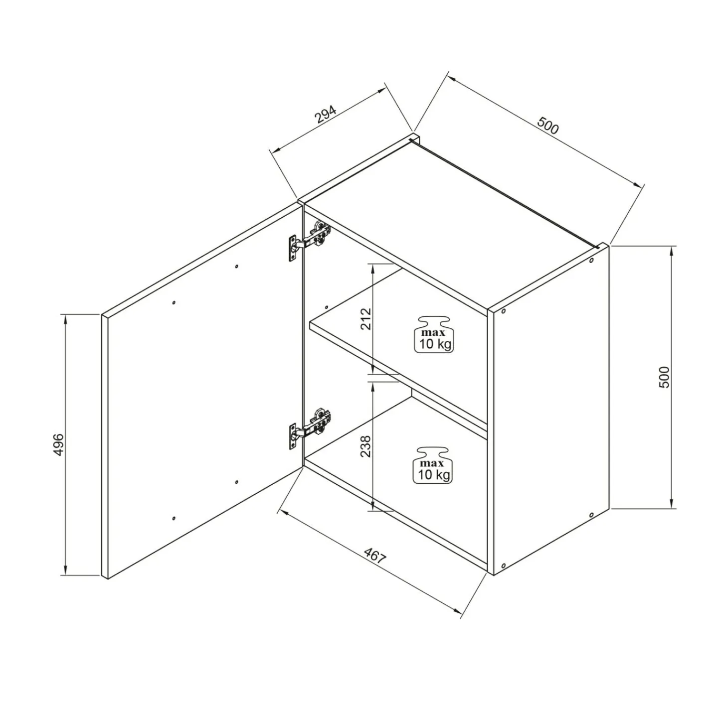 Bega BBK Hängeschrank 50 GLASGOW* Küchenhängeschränke|Küchenprogramm Glasgow