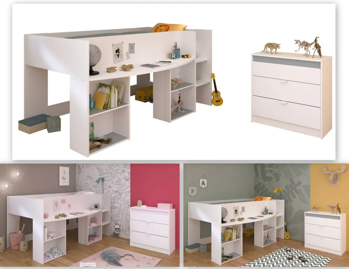 Parisot Jugendzimmer 2-teilig PIROUETTE 16*Kinder Komplette Kinderzimmer