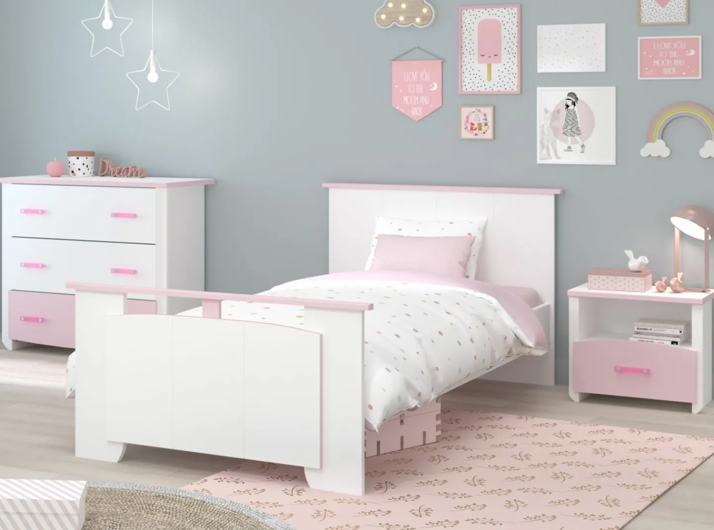 Parisot Jugendzimmer-Kombination BIOTIFUL 3*Kinder Komplette Kinderzimmer