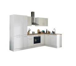 Küchenblock mit E-Geräten CORNWALL (Ecke-Kühlschrank-Apotheker) I