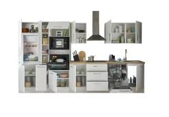 Bega BBK Küchenblock mit E-Geräten CORNWALL (Zeile-Backofen-Geschirrspüler-Kühlschrank-Mikrowelle-Apotheker) I* Küchenzeilen Mit Geräten