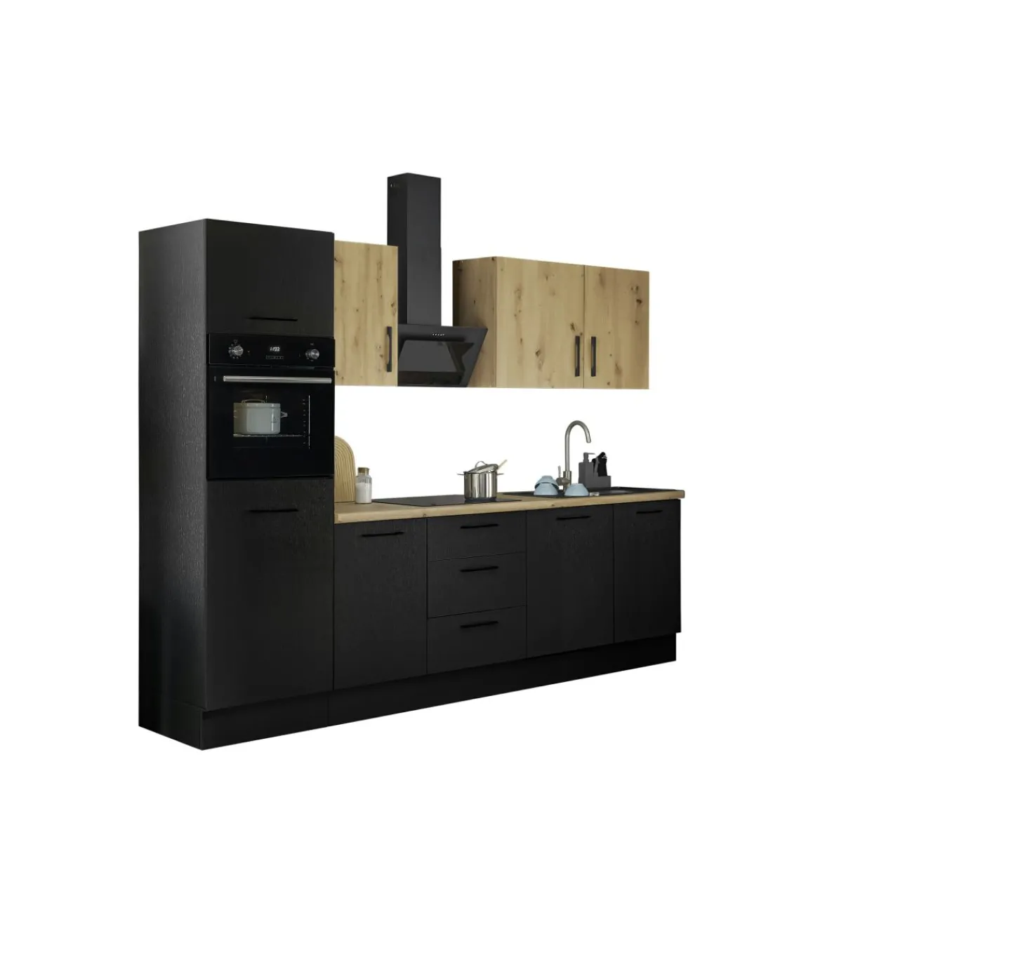 Bega BBK Küchenblock mit E-Geräten CORNWALL (Zeile-Backofen-Kühlschrank) X* Küchenzeilen Mit Geräten