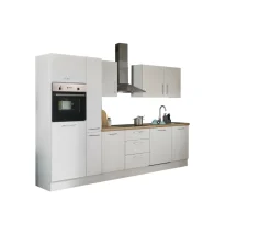 Küchenblock mit E-Geräten CORNWALL (Zeile-Backofen-Geschirrspüler-Kühlschrank-Apotheker) I