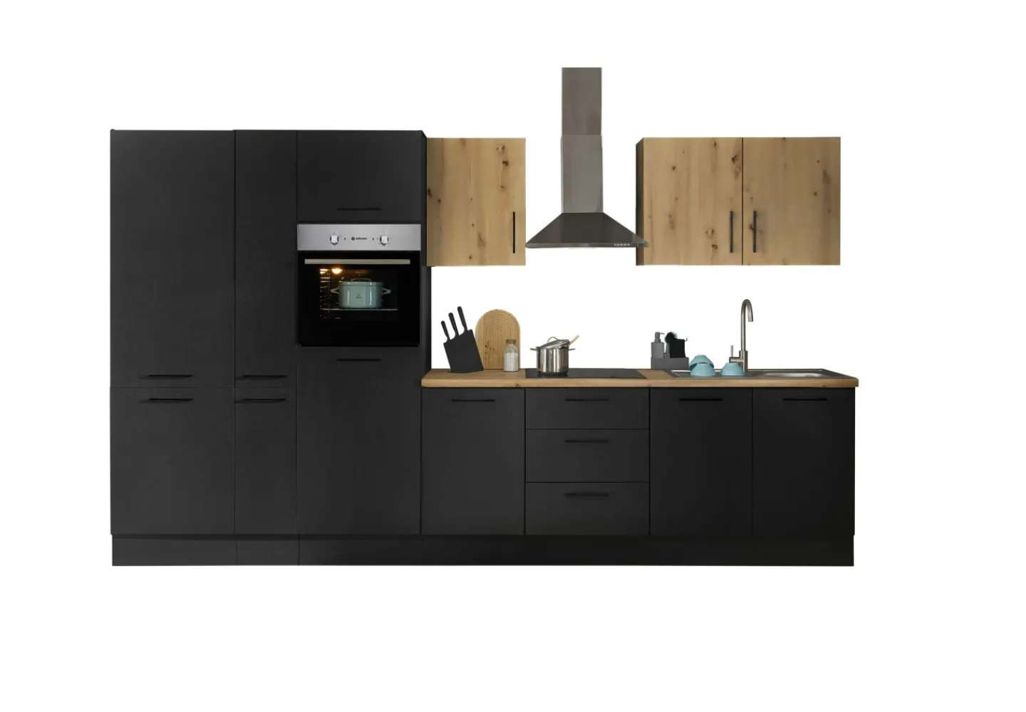 Bega BBK Küchenblock mit E-Geräten CORNWALL (Zeile-Backofen-Kühlschrank-Apotheker) VII* Küchenzeilen Mit Geräten