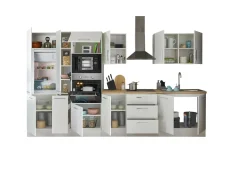 Bega BBK Küchenblock mit E-Geräten CORNWALL (Zeile-Backofen-Kühlschrank-Mikrowelle-Apotheker) I* Küchenzeilen Mit Geräten