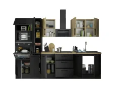 Bega BBK Küchenblock mit E-Geräten CORNWALL (Zeile-Backofen-Mikrowelle) X* Küchenzeilen Mit Geräten