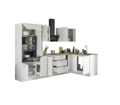 Küchenblock mit E-Geräten CORNWALL (Ecke-Backofen-Mikrowelle-Apotheker) II