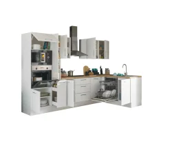 Bega BBK Küchenblock mit E-Geräten CORNWALL (Ecke-Backofen-Geschirrspüler-Mikrowelle) III* Küchenzeilen Mit Geräten