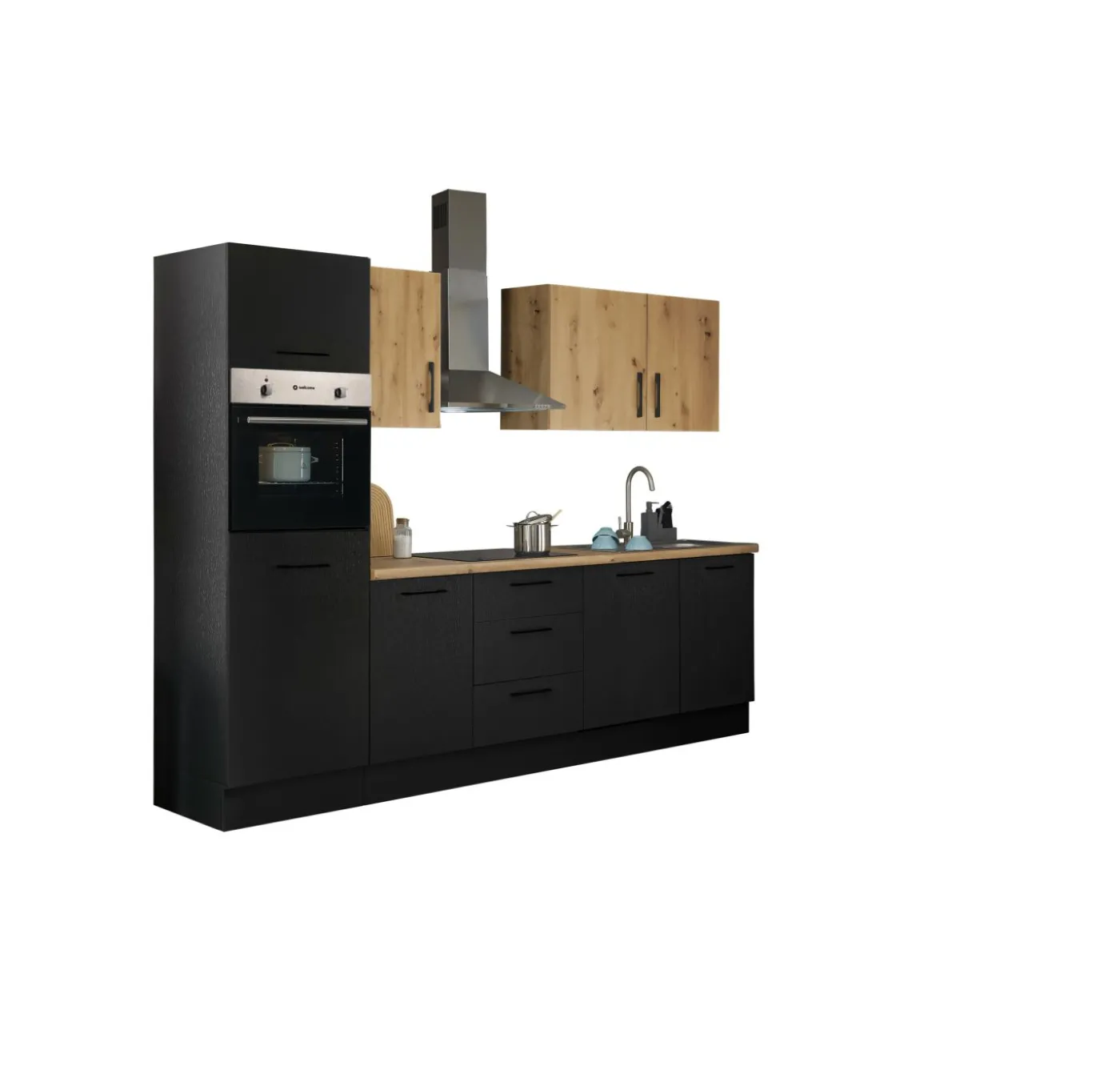 Küchenblock mit E-Geräten CORNWALL (Zeile-Backofen-Kühlschrank) IX