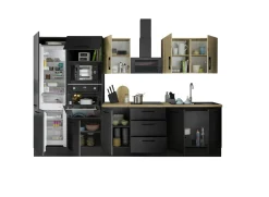 Bega BBK Küchenblock mit E-Geräten CORNWALL (Zeile-Backofen-Kühlschrank-Mikrowelle) IV* Küchenzeilen Mit Geräten