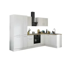 Küchenblock mit E-Geräten CORNWALL (Ecke-Kühlschrank-Apotheker) II
