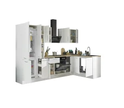 Küchenblock mit E-Geräten CORNWALL (Ecke-Kühlschrank-Apotheker) II