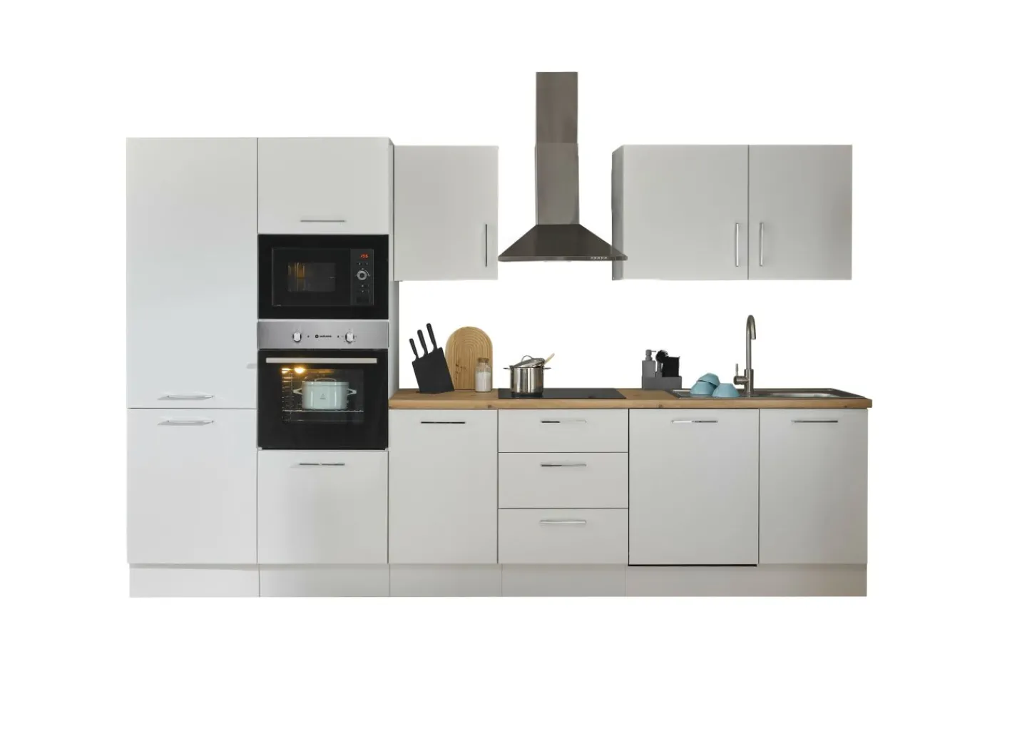 Bega BBK Küchenblock mit E-Geräten CORNWALL (Zeile-Backofen-Geschirrspüler-Kühlschrank-Mikrowelle) I* Küchenzeilen Mit Geräten