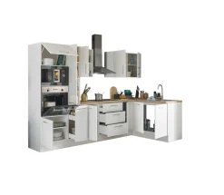 Küchenblock mit E-Geräten CORNWALL (Ecke-Backofen-Mikrowelle-Apotheker) I