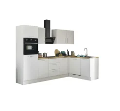 Bega BBK Küchenblock mit E-Geräten CORNWALL (Ecke-Backofen-Geschirrspüler-Kühlschrank) II* Küchenzeilen Mit Geräten