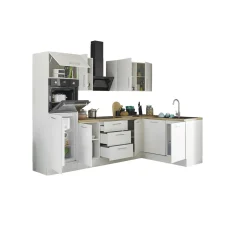 Bega BBK Küchenblock mit E-Geräten CORNWALL (Ecke-Backofen-Geschirrspüler-Kühlschrank) II* Küchenzeilen Mit Geräten