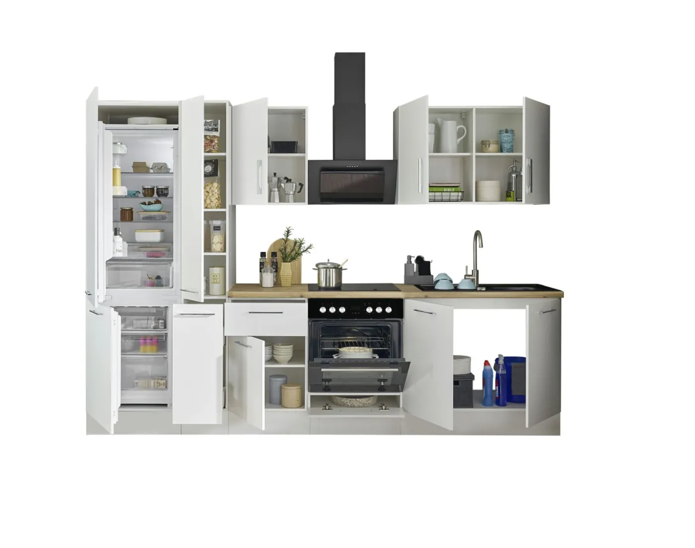 Küchenblock mit E-Geräten CORNWALL (Zeile-Kühlschrank-Apotheker) II