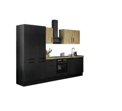 Bega BBK Küchenblock mit E-Geräten CORNWALL (Zeile-Kühlschrank) VI* Küchenzeilen Mit Geräten