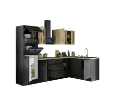 Küchenblock mit E-Geräten CORNWALL (Ecke-Backofen-Geschirrspüler-Kühlschrank) VIII