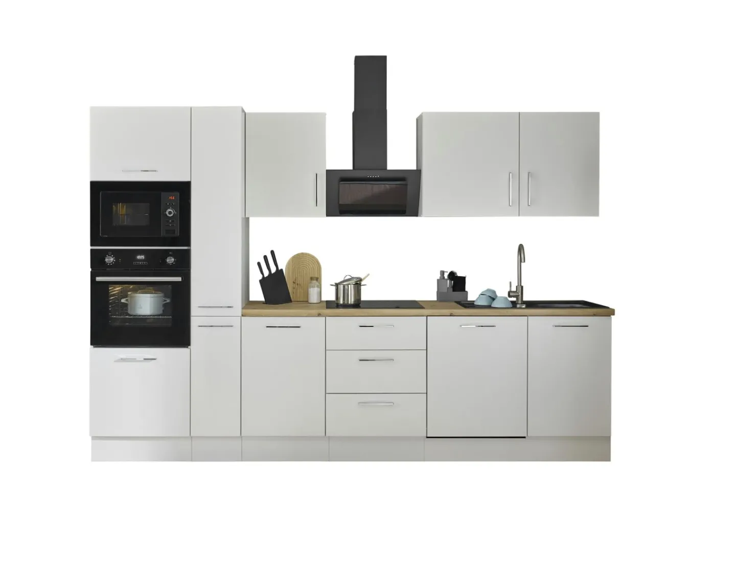 Bega BBK Küchenblock mit E-Geräten CORNWALL (Zeile-Backofen-Geschirrspüler-Mikrowelle-Apotheker) II* Küchenzeilen Mit Geräten