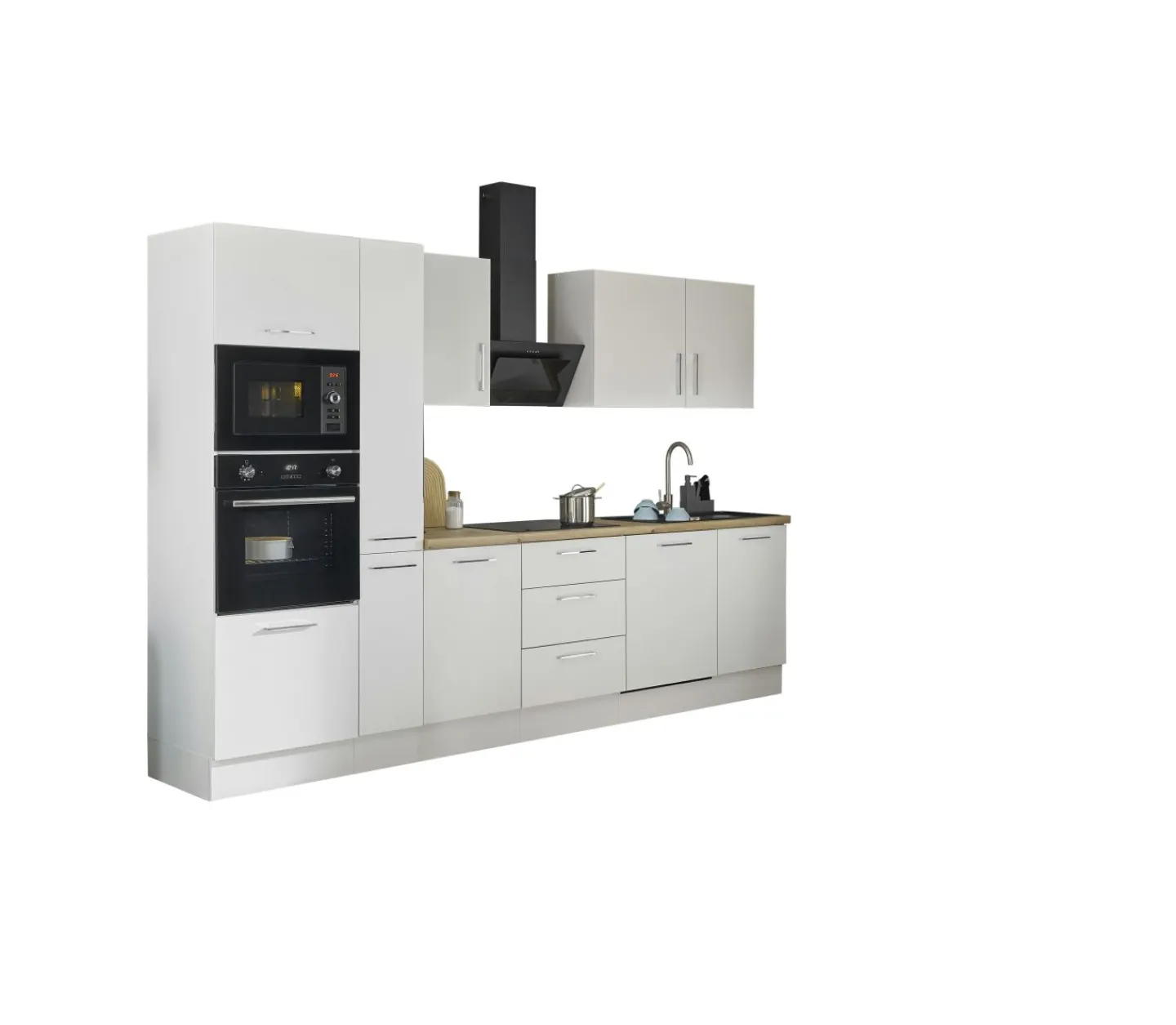 Bega BBK Küchenblock mit E-Geräten CORNWALL (Zeile-Backofen-Geschirrspüler-Mikrowelle-Apotheker) II* Küchenzeilen Mit Geräten